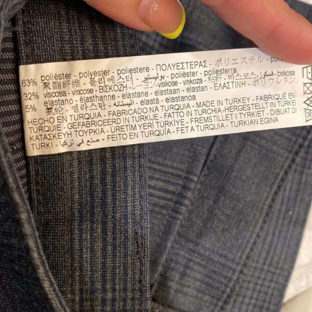 ZARA Man PLAID SUIT PANTS Grey SZ. 32 - Picture 6 of 6